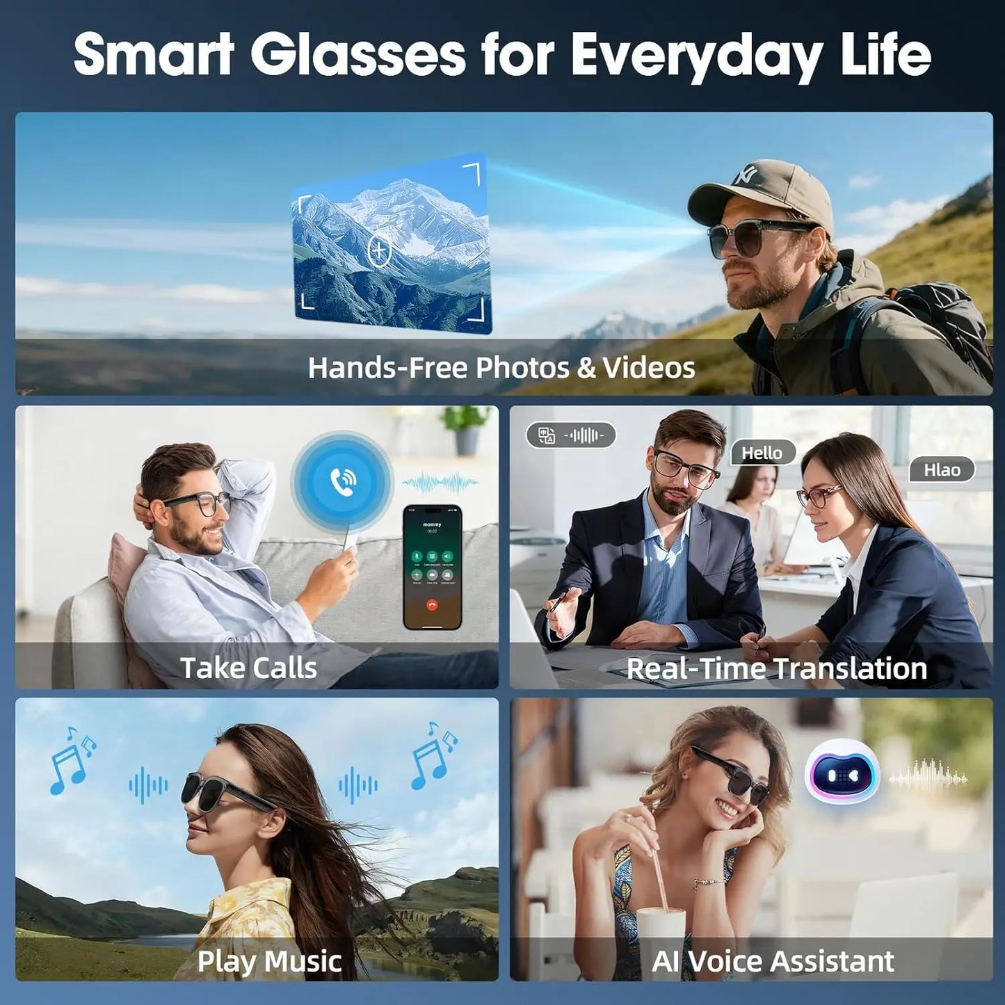 Smart AI Video Glasses
